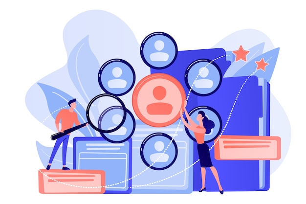 猎头招聘招募人才扁平插画