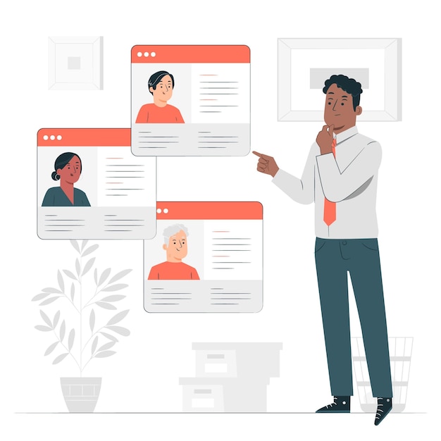 人力资源招聘猎头扁平插画