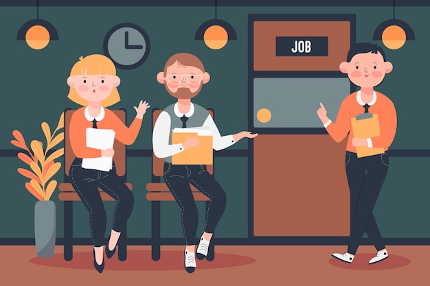 面试求职插画