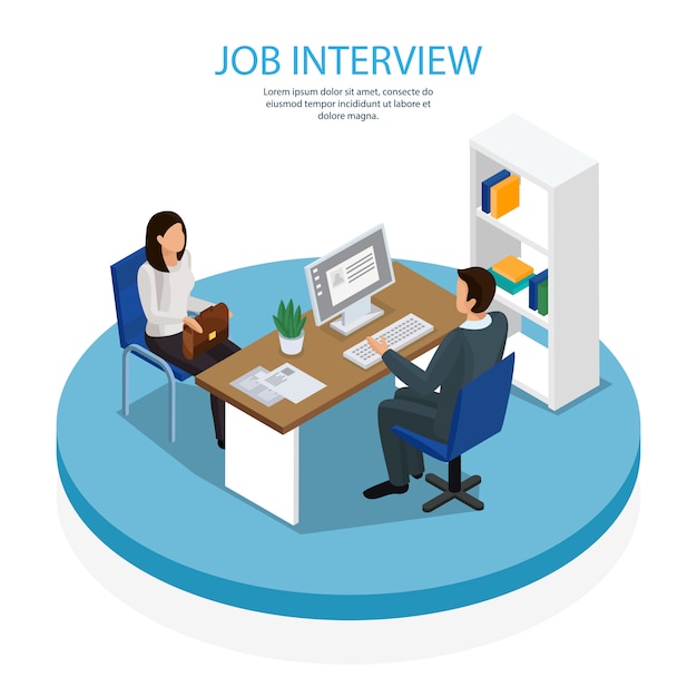 招聘应聘面试插画