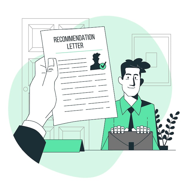 推荐信应聘面试插画