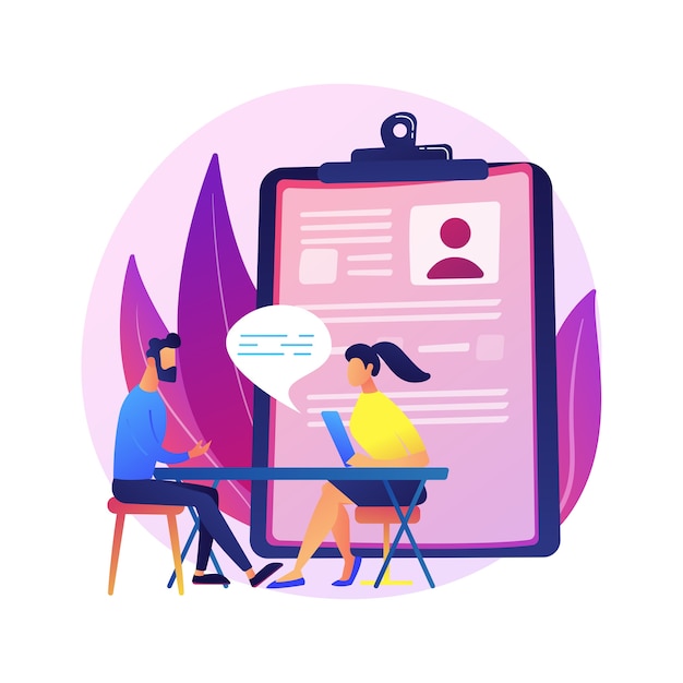 人力资源面试招聘扁平插画