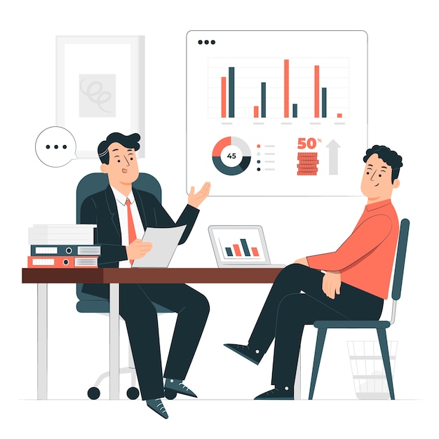 战略咨询商务交流扁平插画