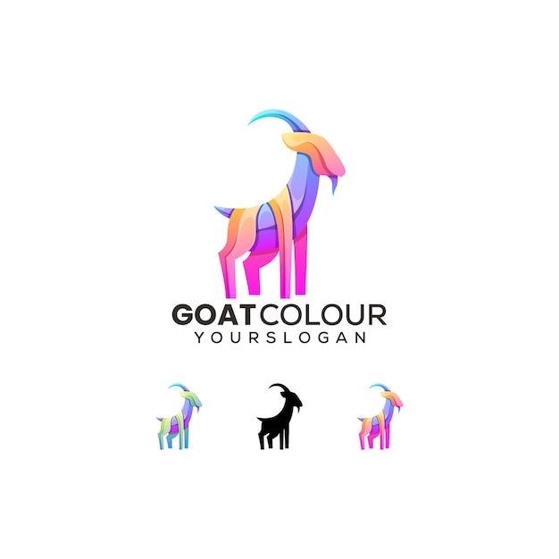 多彩渐变山羊标志logo