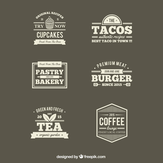 复古餐厅标志标签logo