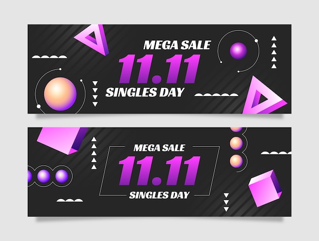 双十一电商促销banner横幅模板