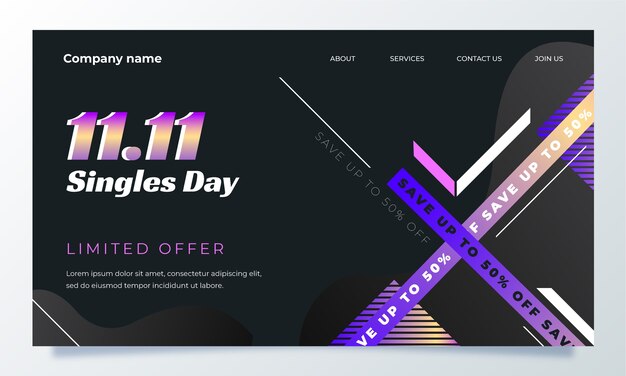 双十一电商促销banner横幅模板