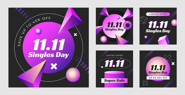 双十一电商促销banner横幅模板