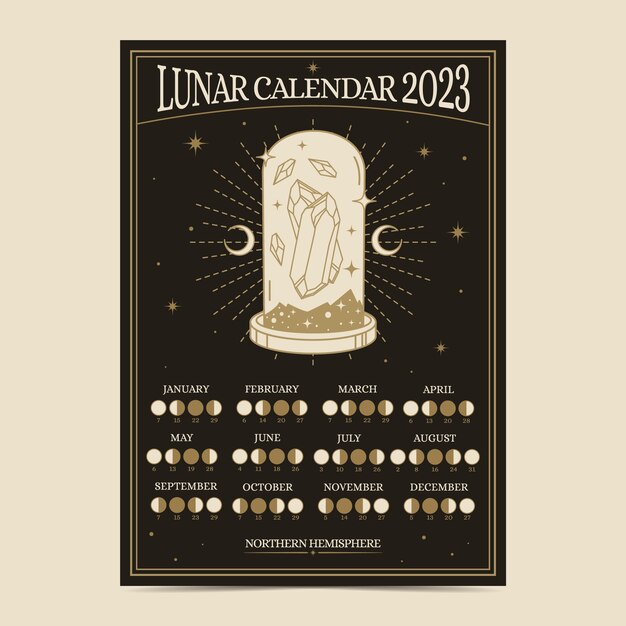 神秘风格2023日历年历模板