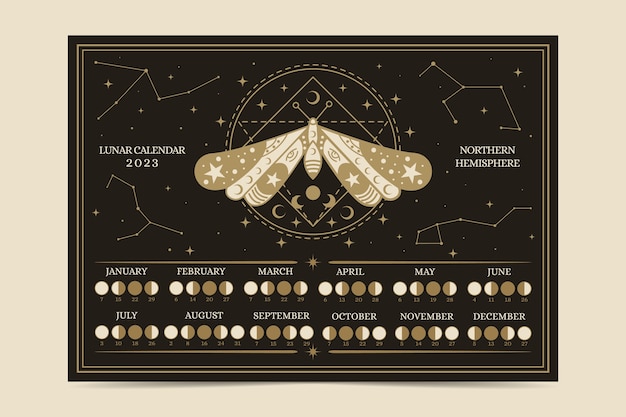 神秘风格2023日历年历模板