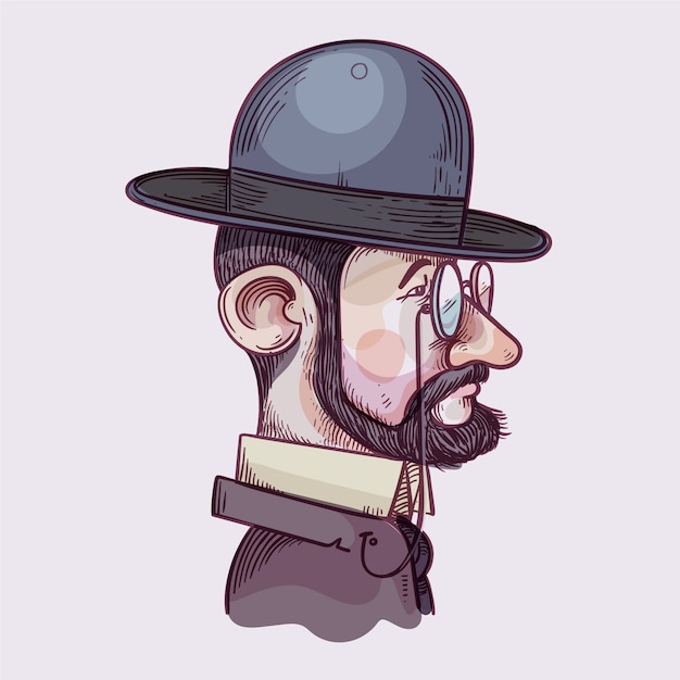 手绘夸张角色人物插画