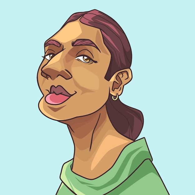 手绘夸张角色人物插画