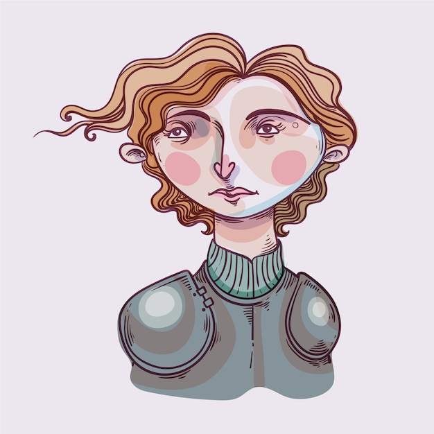 手绘夸张角色人物插画