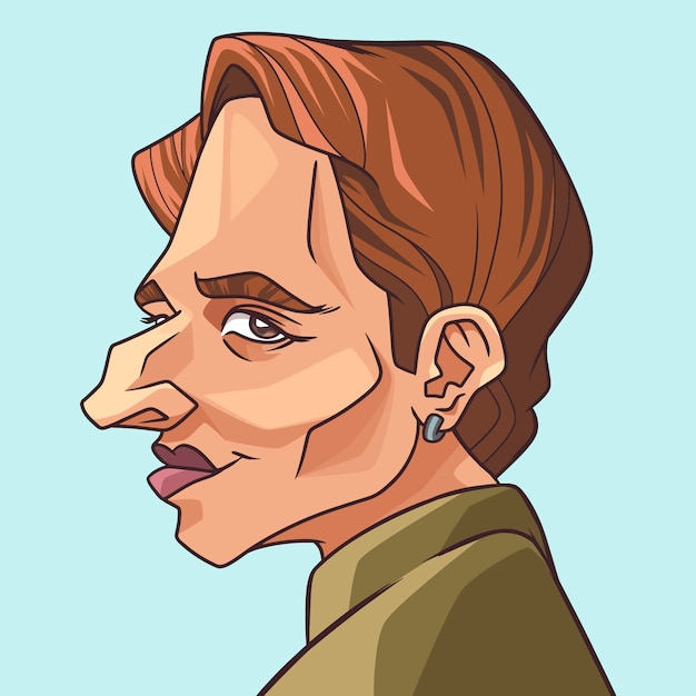 手绘夸张角色人物插画