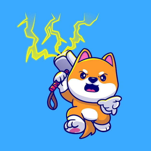 雷神之锤卡通小狗插画