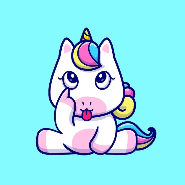 扮鬼脸彩虹小马插画