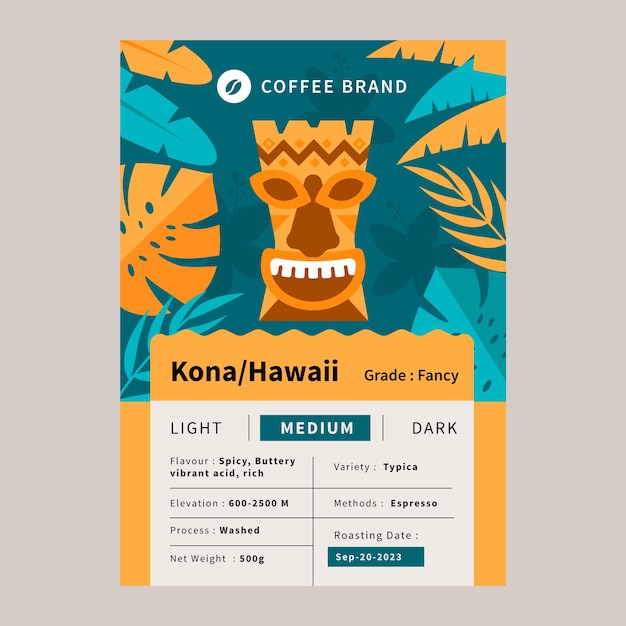 咖啡包装标签贴纸模板