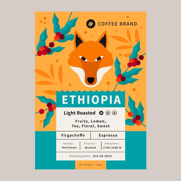 咖啡包装标签贴纸模板