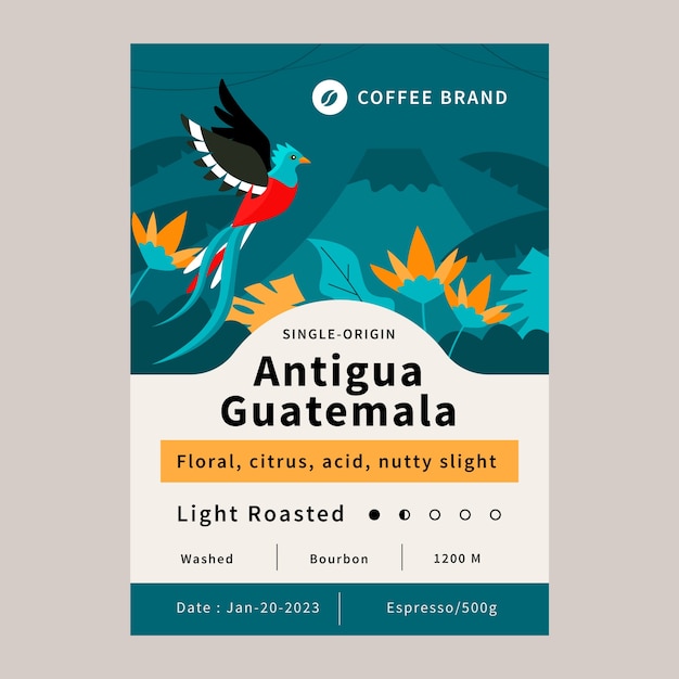 咖啡包装标签贴纸模板