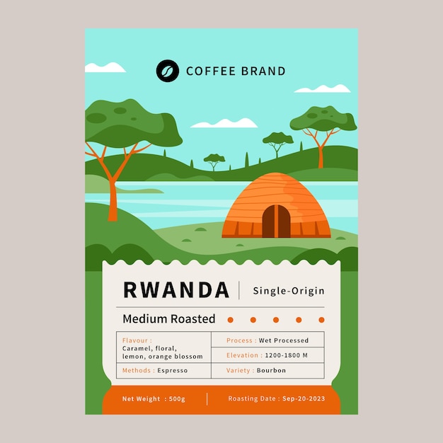 咖啡包装标签贴纸模板