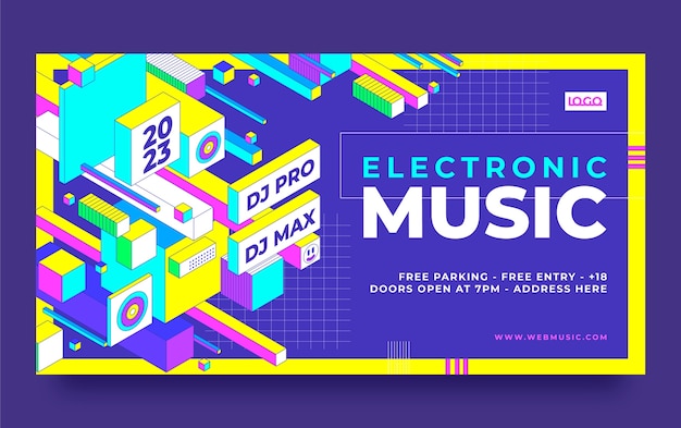 抽象电子乐音乐banner横幅
