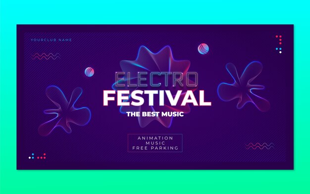 音乐节电子乐音乐活动banner海报横幅模板