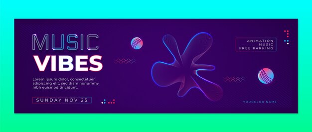 音乐节电子乐音乐活动banner海报横幅模板