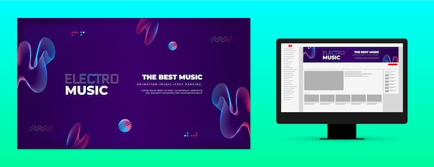 音乐节电子乐音乐活动banner海报横幅模板