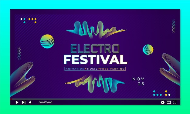 音乐节电子乐音乐活动banner海报横幅模板