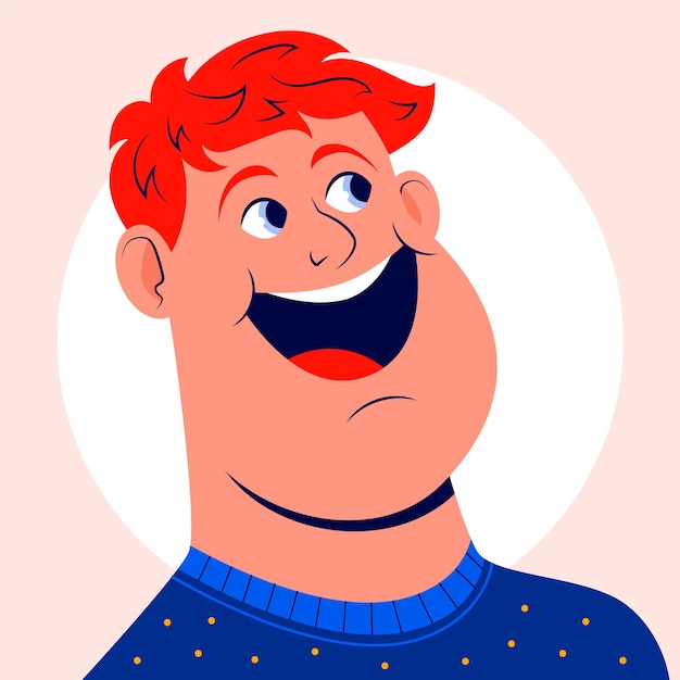 手绘卡通夸张人物插画