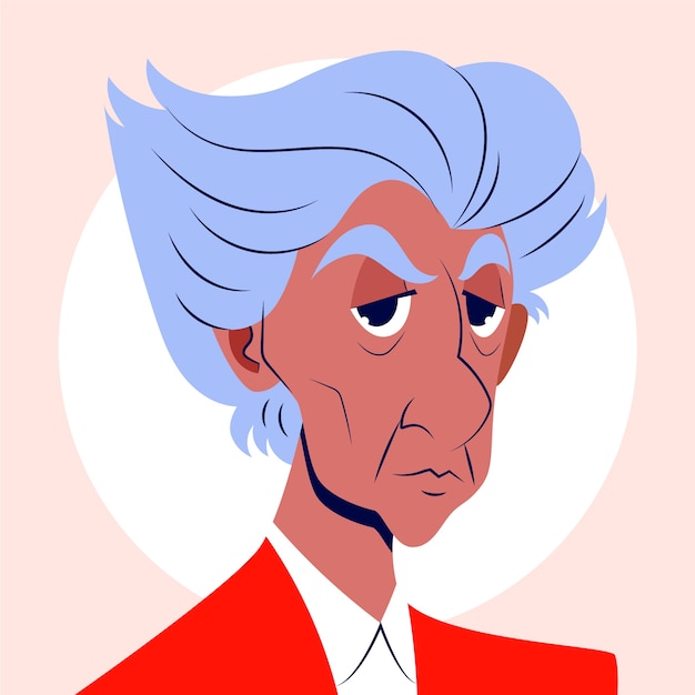 手绘卡通夸张人物插画