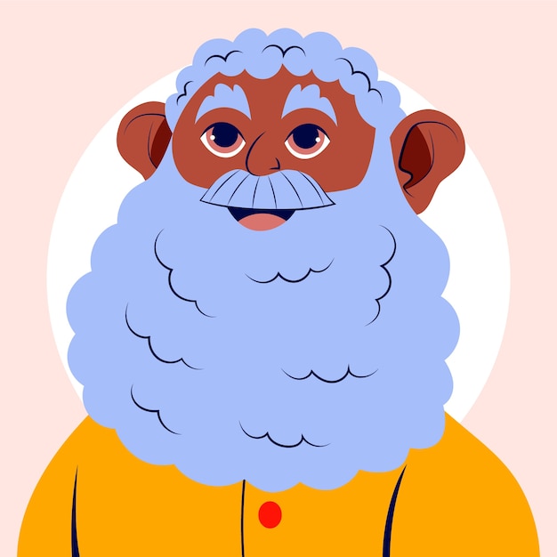 手绘卡通夸张人物插画