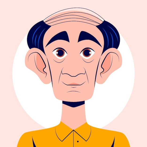 手绘卡通夸张人物插画