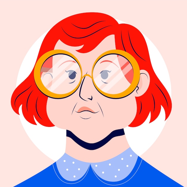 手绘卡通夸张人物插画