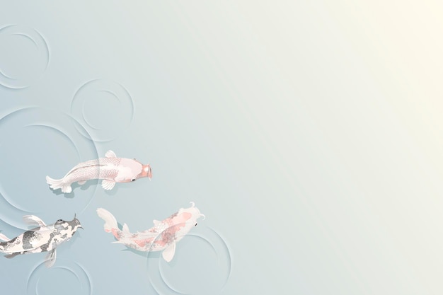 鲤鱼锦鲤插画背景