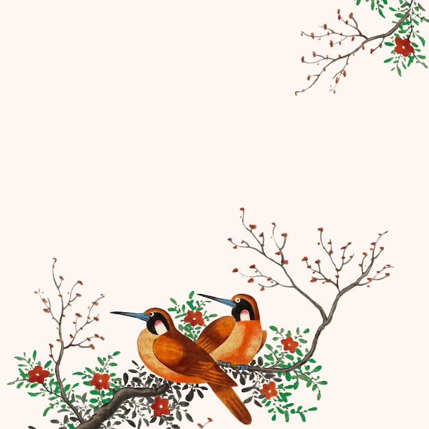 中国风花鸟插画