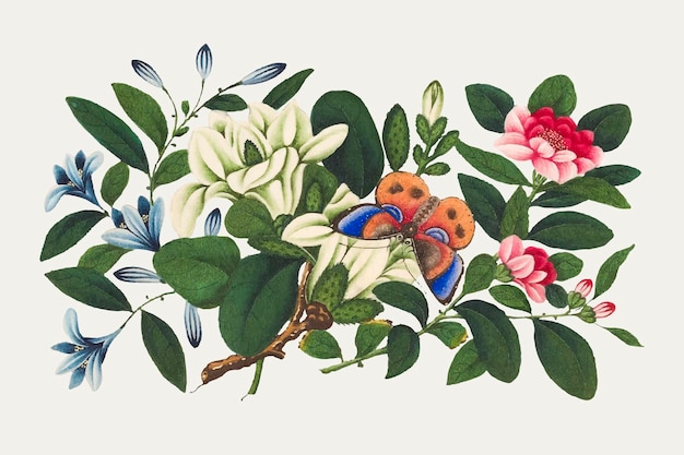 中国风花朵插画