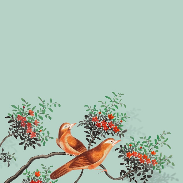 中国风花鸟插画