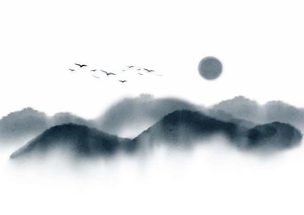 水墨中国风插画