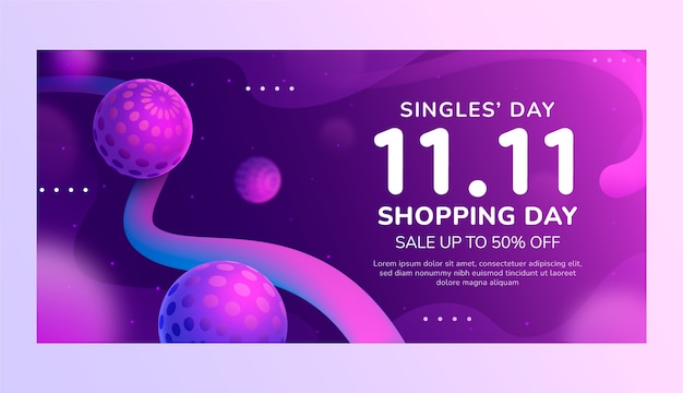 渐变双十一双11促销模板