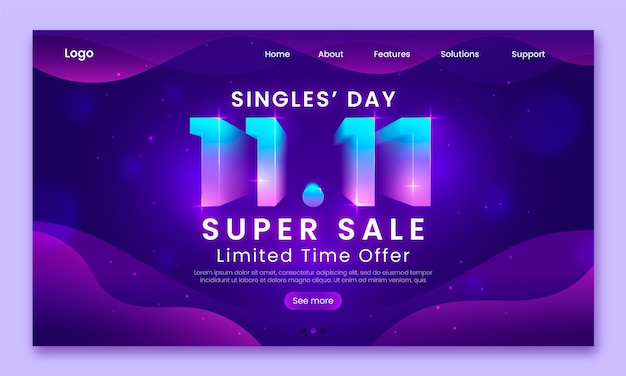 渐变双十一双11促销模板
