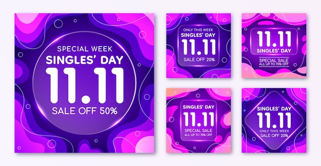 渐变双十一双11促销模板