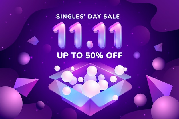 渐变双十一双11促销模板