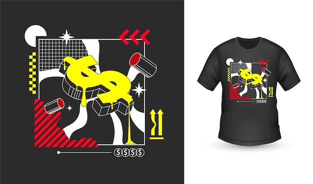 服饰T恤图案插画模板