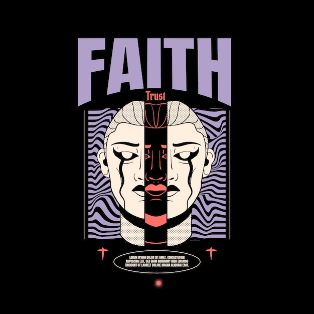 服饰T恤图案插画模板