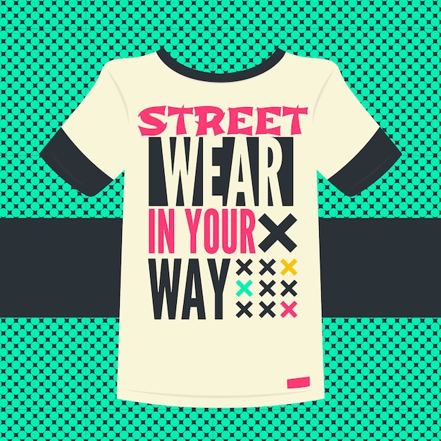 服饰T恤图案插画模板