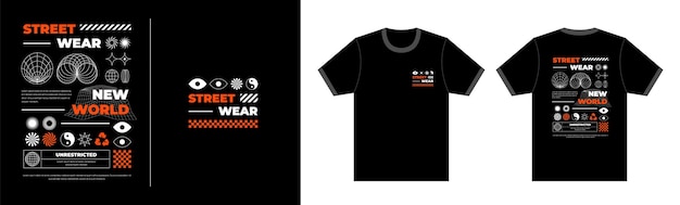 服饰T恤图案插画模板