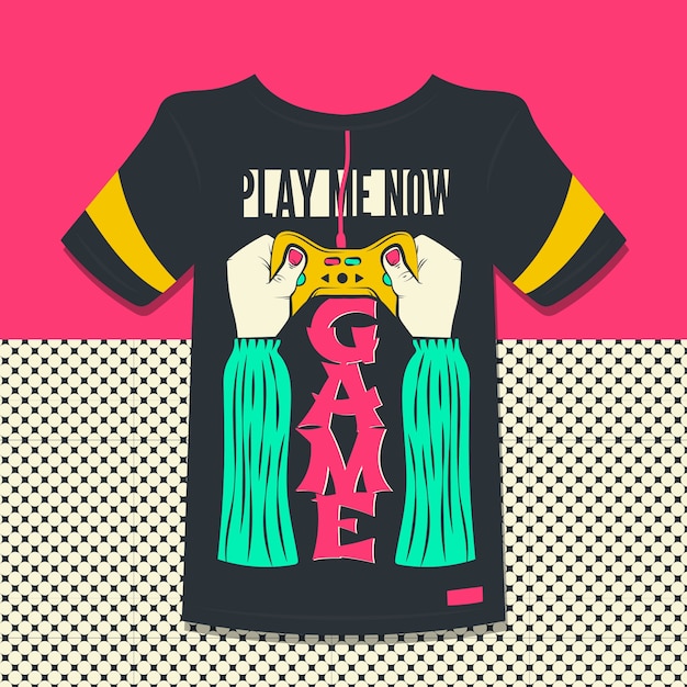 服饰T恤图案插画模板