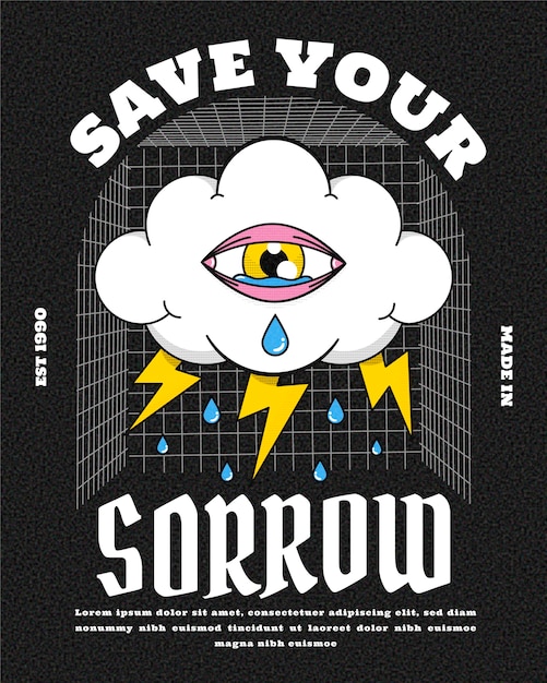 服饰T恤图案插画模板