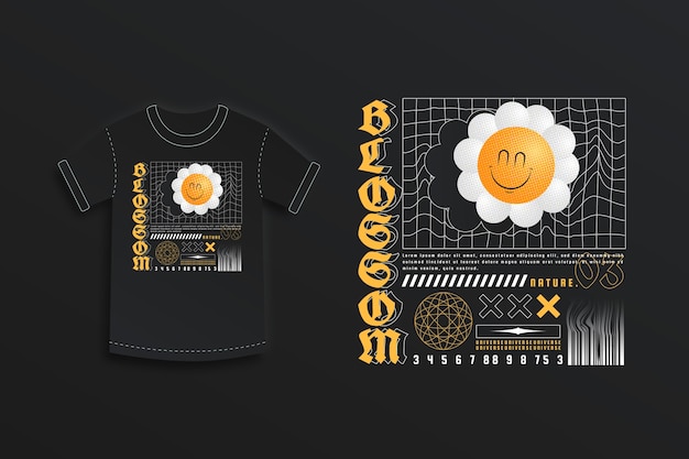 服饰T恤图案插画模板